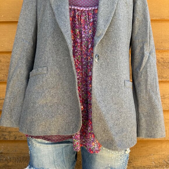 Vintage John Meyer Wool Grey Business Blazer Woman’s Size 12 - Picture 6 of 9